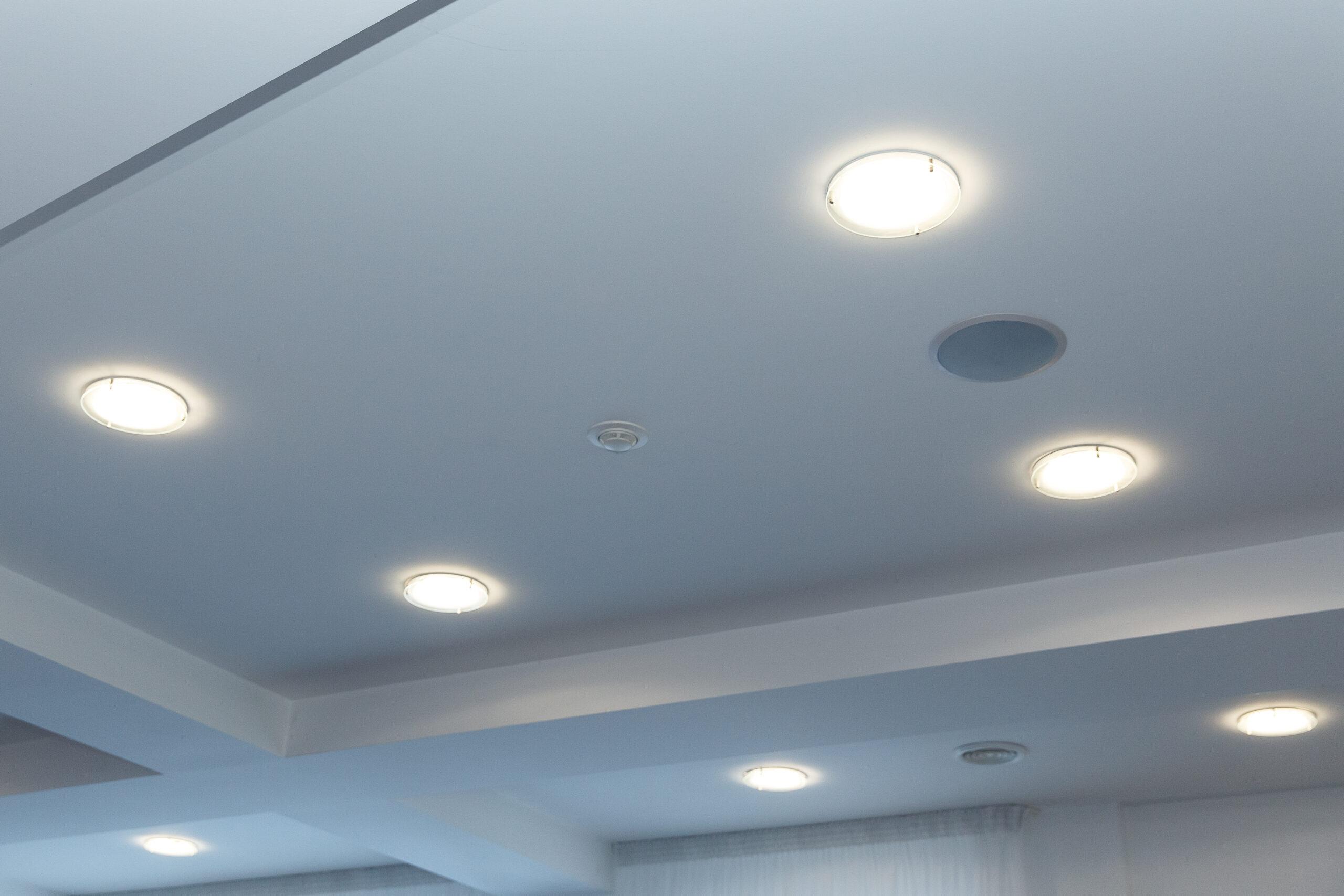 Ceiling light up close